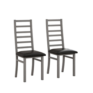 Metal Dining Chairs With Steel Legg, High Back Armless Design