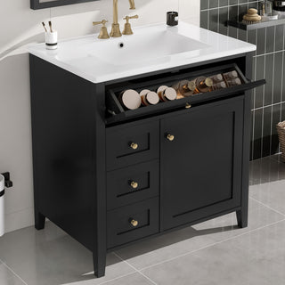 Bathroom Vanity With Sink, 3 Drawers And Adjustable Shelf, Freestanding Storage Unit