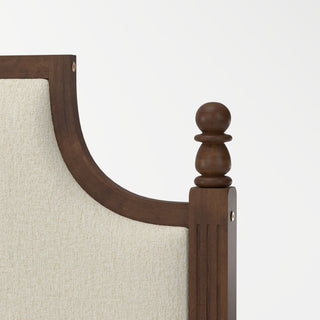 Farmhouse Platform Bed Frame & Tall Upholstered Headboard