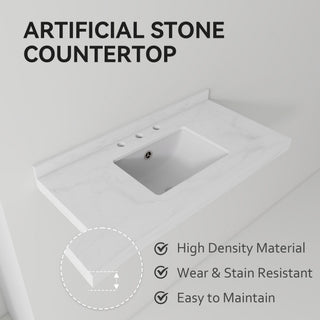 Basin Sink, Triple Faucet Holes, 2" Thick Rim, Sink Only