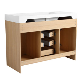 Freestanding Bathroom Vanity With Resin Sink, Soft-Closing Doors And Drawers