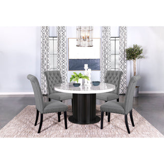 Tufted Rolled Backrest Side Chairs (Set of 2)