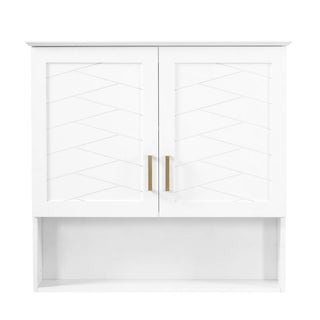 30" Bathroom Cabinet With Adjustable Shelf, Wall Mounted Medicine Cabinet - White
