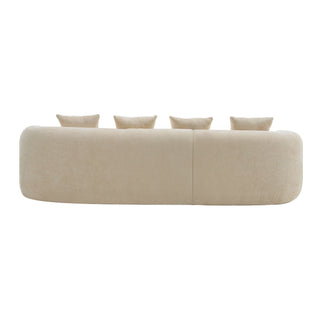 Modular L-Shape Sectional Sofa With Curved Chaise
