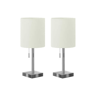 Lighting, Table Lamp, USB Port Included, Nickel, Contemporary (Set of 2)