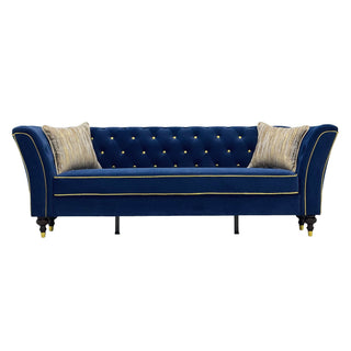3 Person Sofa With Deep Seat, Tufted Backrest