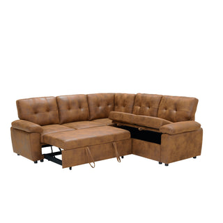 Convertible Sectional Sofa Bed With Pull Out Sleeper And Storage