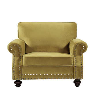 Upholstered Accent Armchair With Turned Legs For Living Room