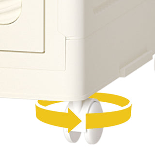 Portable Wardrobe Closet Storage Organizer With Magnetic Doors And Hanging Rod - Cream White