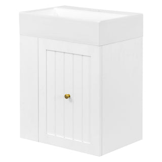 Modern Bathroom Vanity With Sink, Storage Cabinet, Drawer & Side Shelf