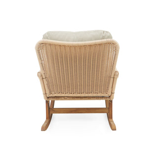 Contemporary Minimalist Wicker Rocking Chair With Soft Cushions