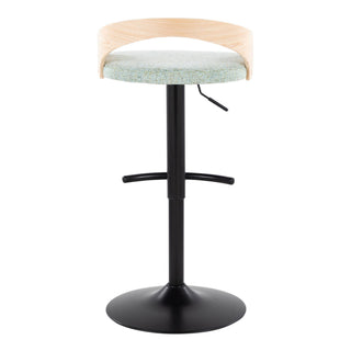 Grotto - Contemporary Adjustable Barstool With Swivel & Rounded T Footrest (Set of 2)