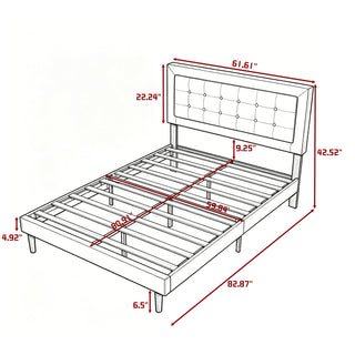 Upholstered Platform Bed With Slats