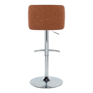 Toriano - Contemporary Adjustable Barstool With Swivel & Rounded T Footrest (Set of 2)