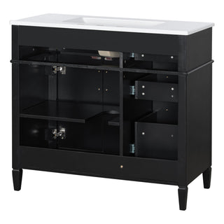 Bathroom Vanity With Sink, 4 Drawers, 2 Doors