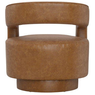 Swivel Accent Chair With Geometric Backrest