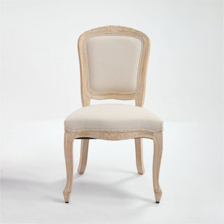 Dining Chairs Upholstered With Fan Shaped Back (Set of 2) - Beige
