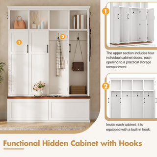 Hall Tree With 4 Hidden Cabinets