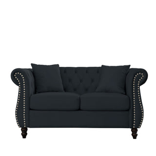 Chesterfield Sofa With Rolled Arms And Nailhead Trim