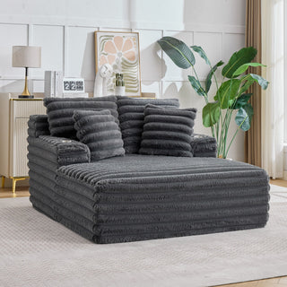 Oversized Chaise Lounge Chair Indoor With Pillows For Living Room