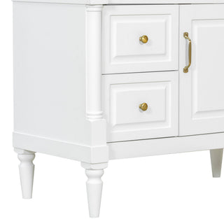 Freestanding Bathroom Vanity With Sink, Adjustable Shelf, Flip Drawer