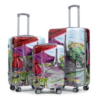 3 Piece Spinner Luggage Set 20" / 24" / 28" With Combination Lock And Silent Wheels - Coffee