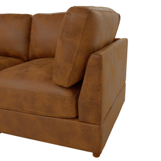 Modular Upholstered Sectional, Medium Firm Seat Cushion, Custom Configuration - Brown