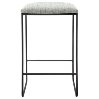 Counter Stool With Faux Seat - Heathered Gray / Matte Black