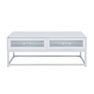 Chandra - Coffee Table With LED And Battery Pack - Glossy White