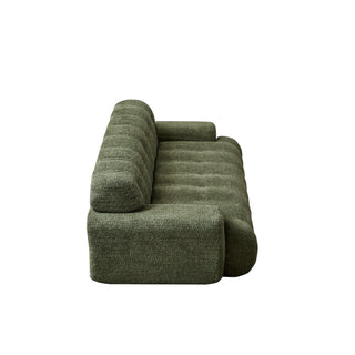 Cloud Series Minimalist Button Tufted Square Arm 3 Seater Sofa