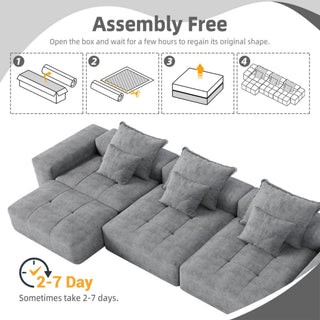 Modern Oversized, Modular Sectional Sofa With Pillows