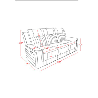 Ian - Power Reclining Sofa With LED & Global Surround System - Charcoal