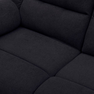 3 Seat Manual Reclining Sofa With Deep Recline - Black