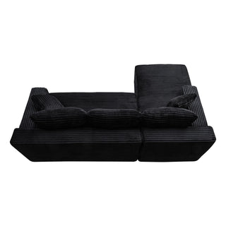 Cloud Modular Sectional Sofa Couch With L-Shape Chaise, Upholstered Couches For Living Room - Black