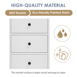 Tall Storage Cabinet With 3 Drawers And Adjustable Shelves For Bathroom