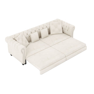 3 In 1 Pull Out Convertible Sleeper Sofa Bed, King Size, Chaise Lounge
