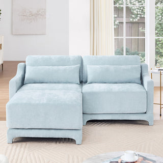 Stylish Sofa With Ottoman And Lumbar Pillows, Ergonomic Design