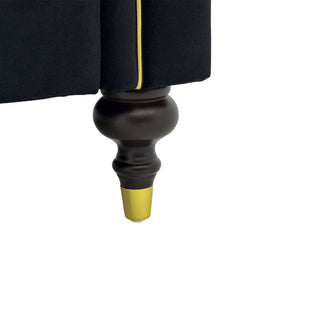 3 Seater Sofa With Rolled Arms, Vertical Channel Tufted Backrest