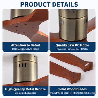 Low Profile Flush Mount Ceiling Fan Without Light