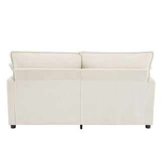 Modern Loveseat Sofa, Upholstered Couch With Side Storage Pockets