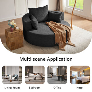 360° Swivel Chair Accent Barrel Chair With Removable Pillows
