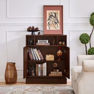 Fluted Sideboard Buffet Cabinet With 2 Doors And Adjustable Shelf, Storage Cabinet For Entryway
