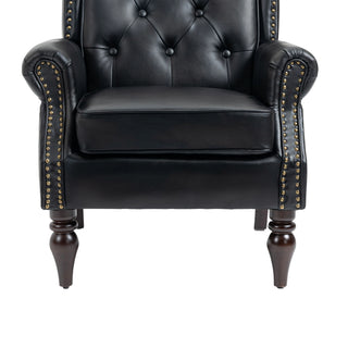 Modern Accent Armchair With Sturdy Wood Legs