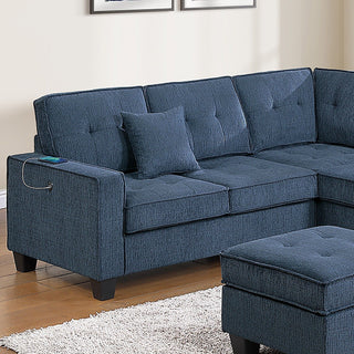 Sectional Set With Corner Wedge Ottoman USB Port