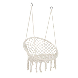 Macrame Hanging Hammock Chair, Rope Swing For Indoor And Outdoor Use