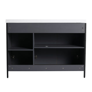 Modern Freestanding Bathroom Vanity With Resin Sink & Soft Close Cabinet Doors