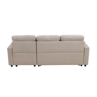 L - Shaped Convertible Sofa Bed With Storage Chaise