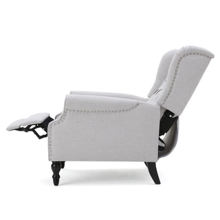 Armchair Recliner With Pushback Mechanism And Wingback Design