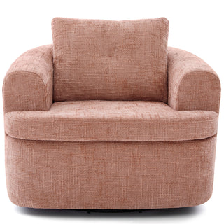 Modern Swivel Barrel Chair With Dual-Layer Cushion