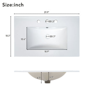 Bathroom Vanity With Sink And Ample Storage, Rectangular Undermount Sink - Black